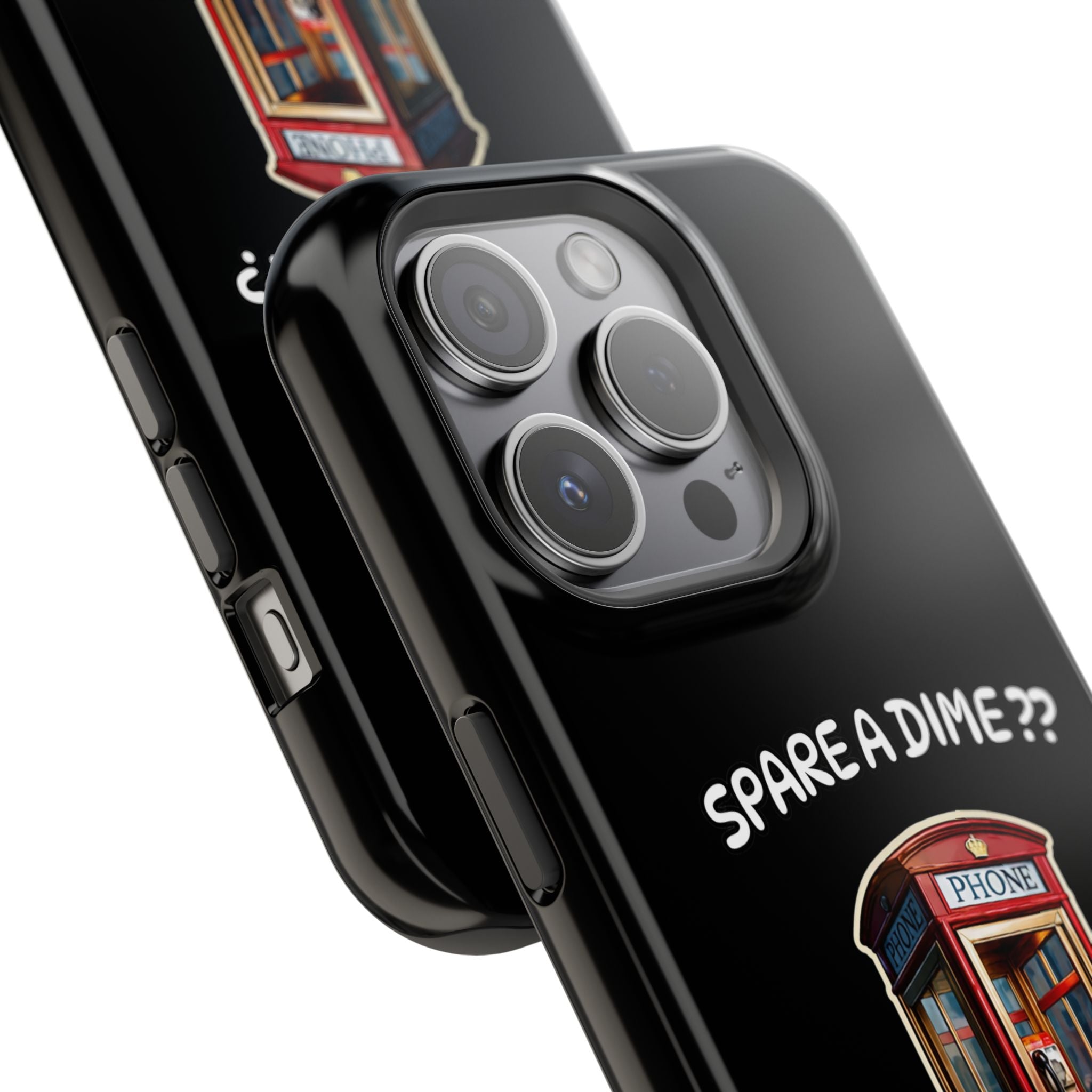 Phone Case — 'Spare a Dime?' Retro Phone Booth Magnetic Impact‑Resistant Case