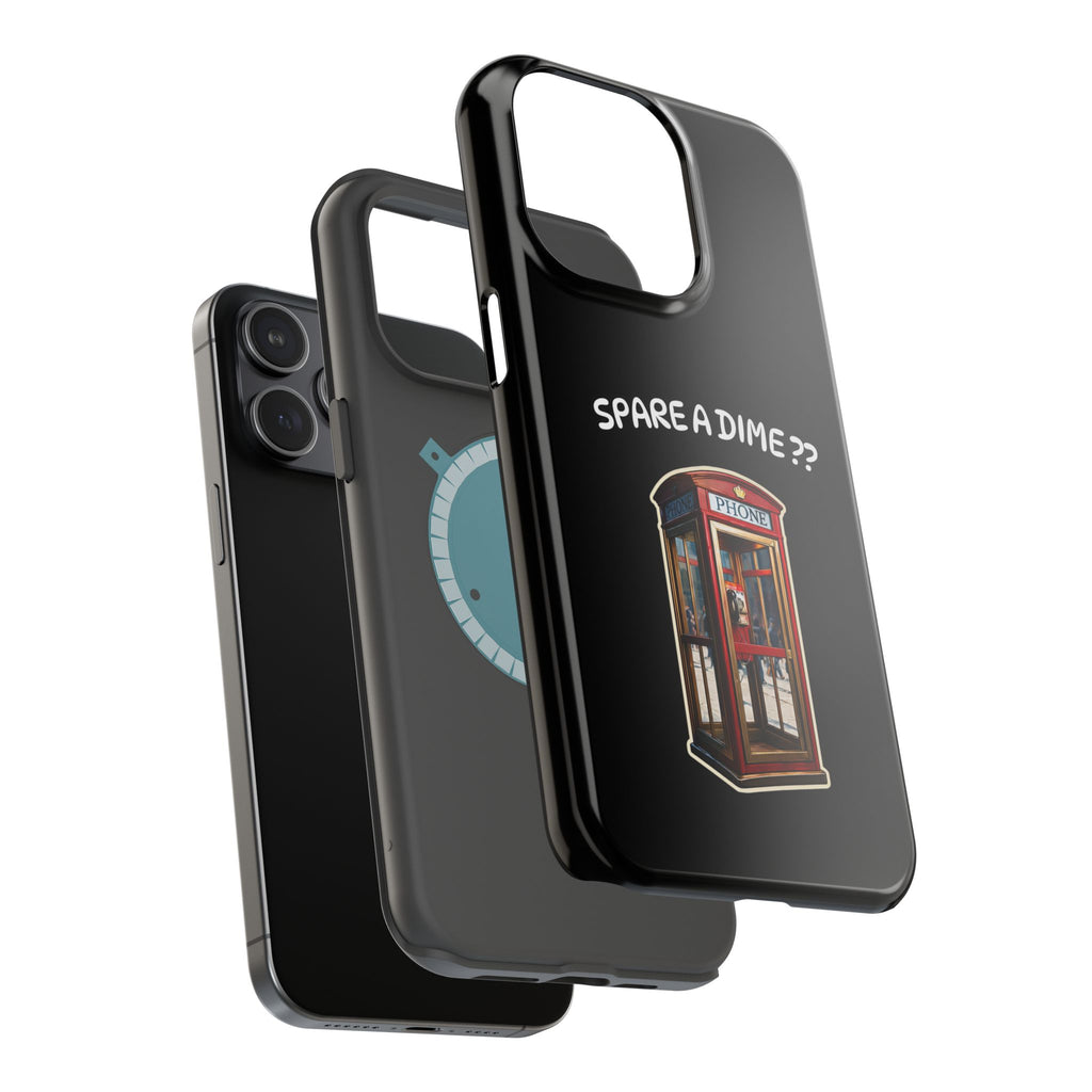 Phone Case — 'Spare a Dime?' Retro Phone Booth Magnetic Impact‑Resistant Case