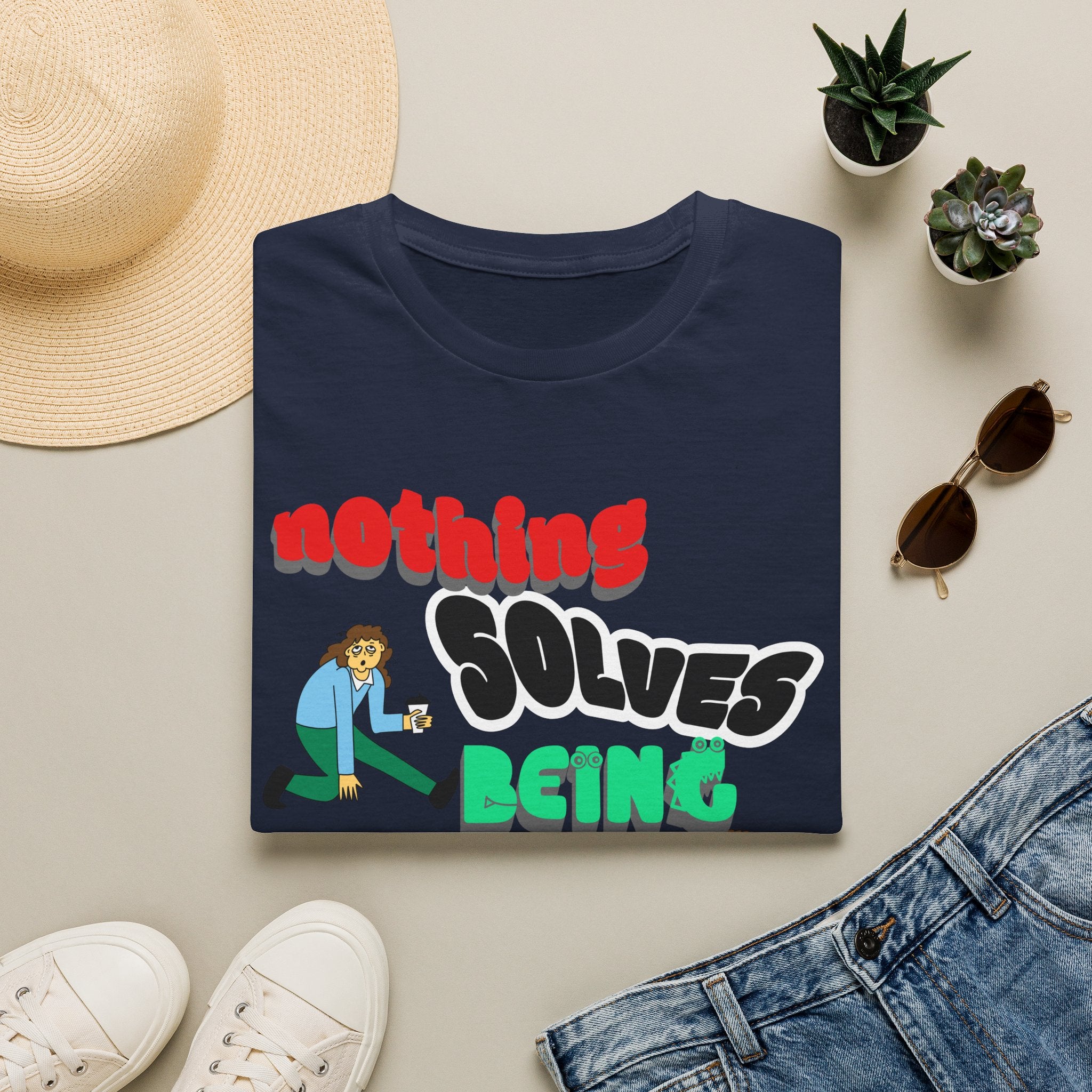 NOTHING SOLVES BEING OVER WORK Unisex Softstyle T-Shirt