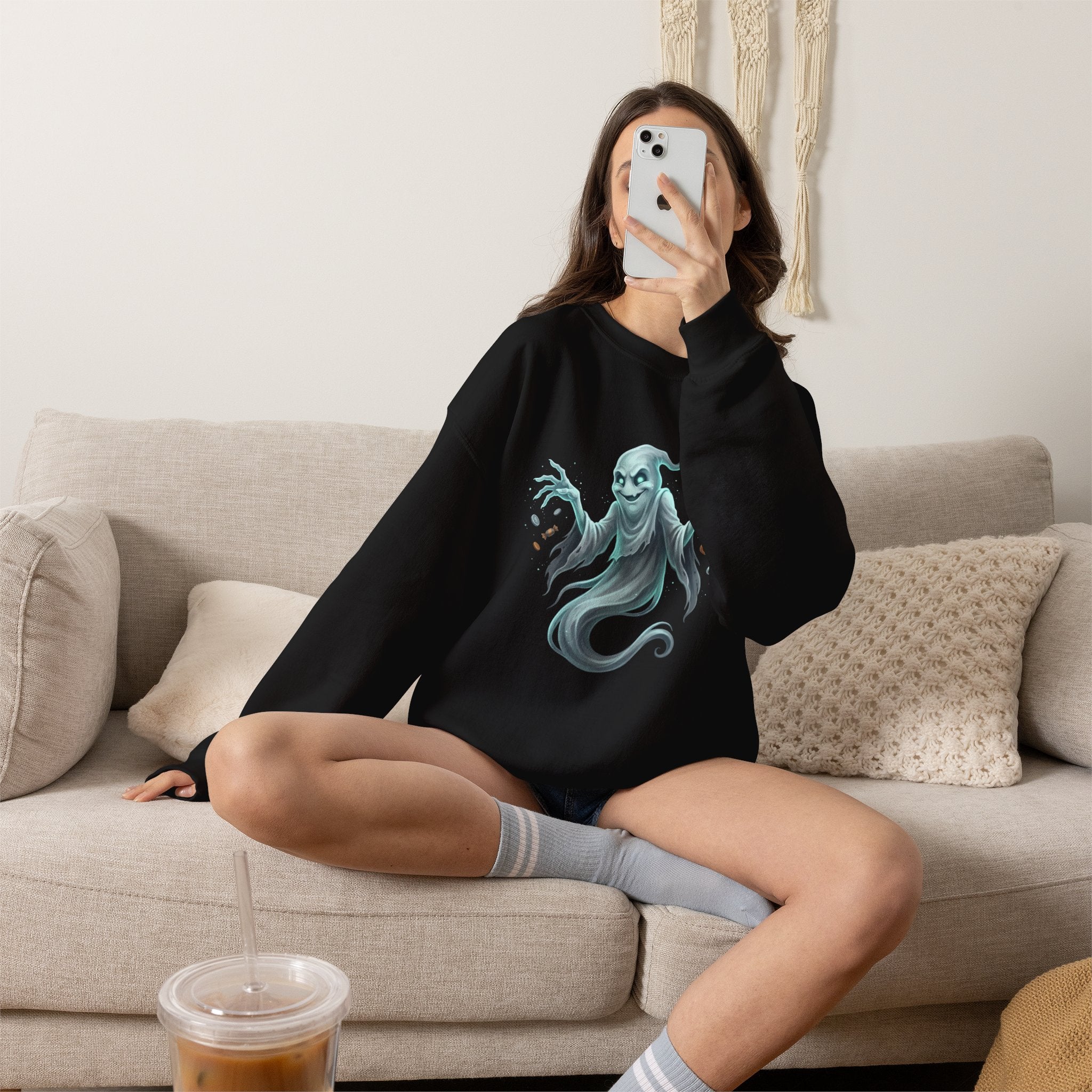 Mischief Ghost Halloween Crewneck Sweatshirt