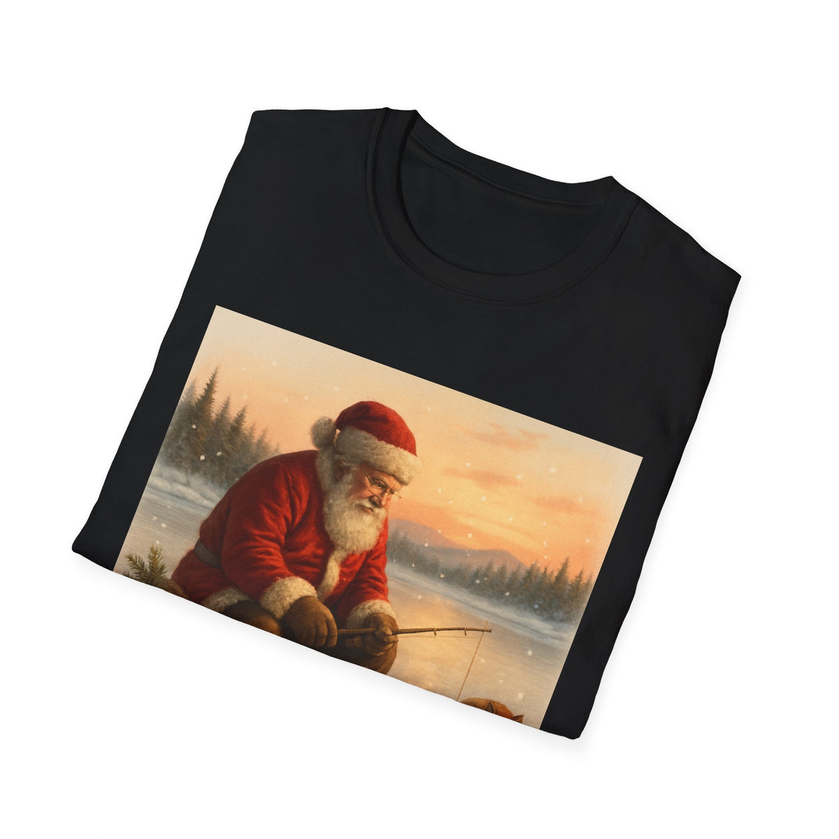 Santa Fishing Christmas T-Shirt