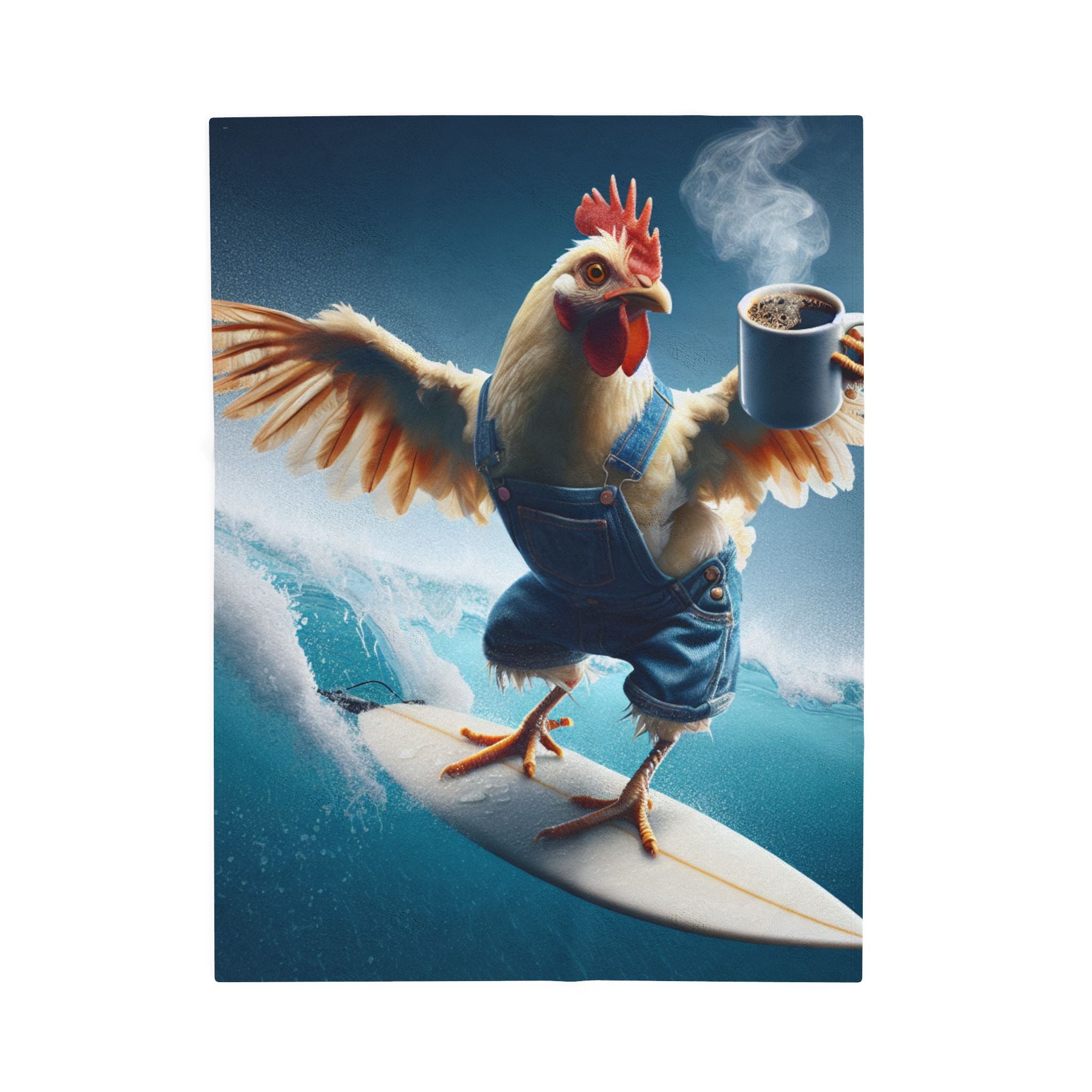 Velveteen Plush Blanket - Rooster Surfing