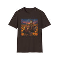Halloween Pumpkin Farm T‑Shirt — Skeleton Farmer on Tractor Design