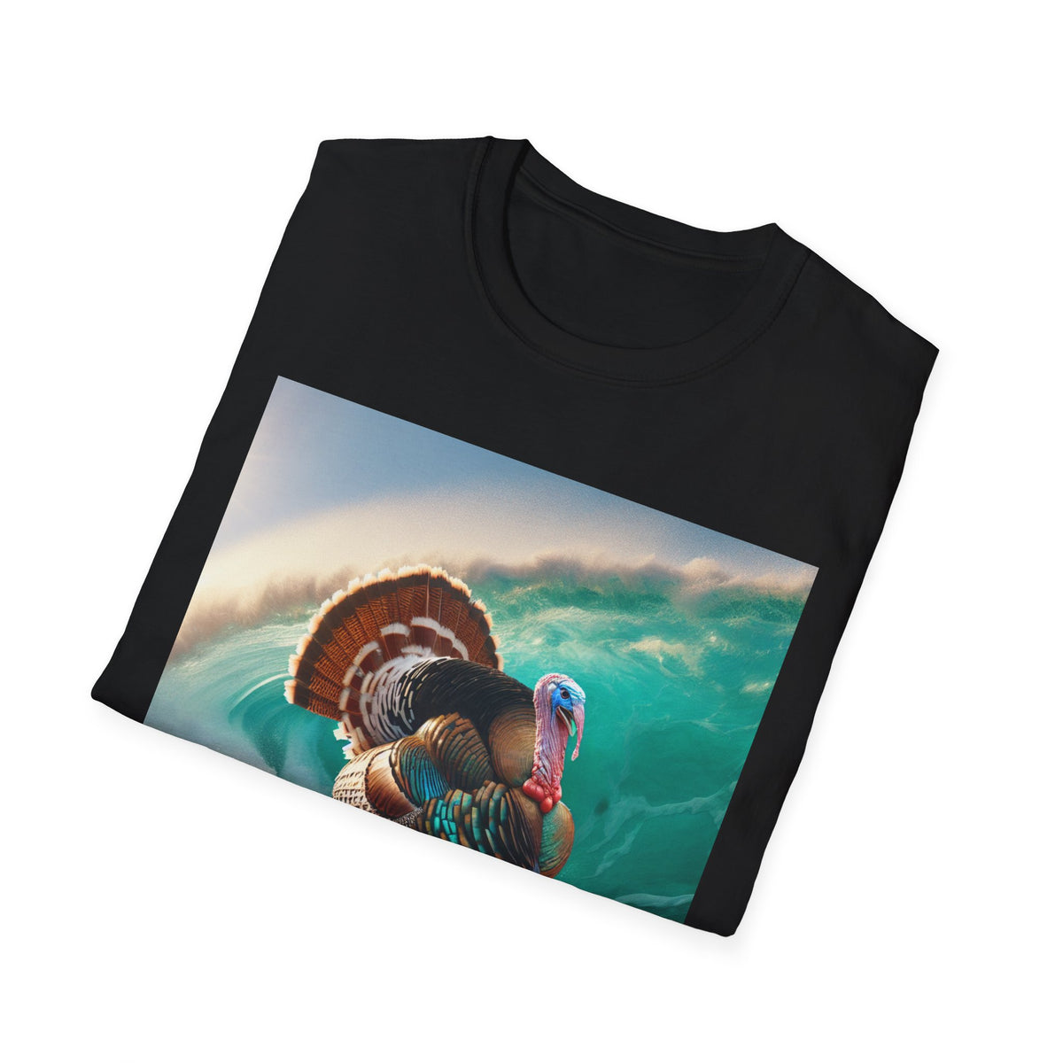 Majestic Surfing Turkey T-Shirt – Thanksgiving Wildlife Graphic Tee