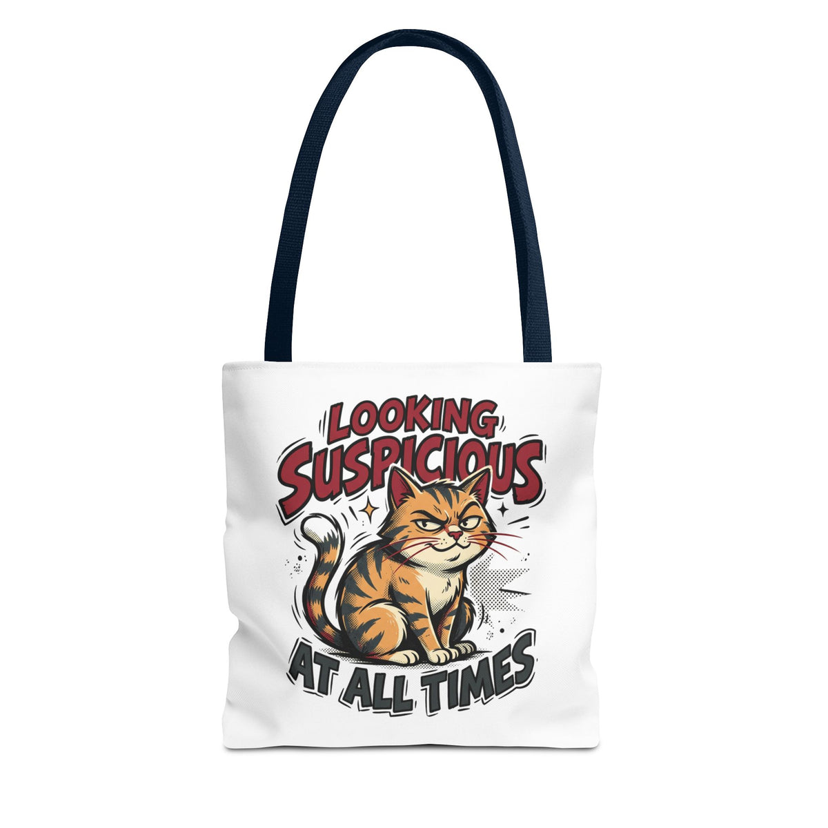 Looking Suspicious Cat Tote Bag - Funny Cat Lover Canvas Shopper