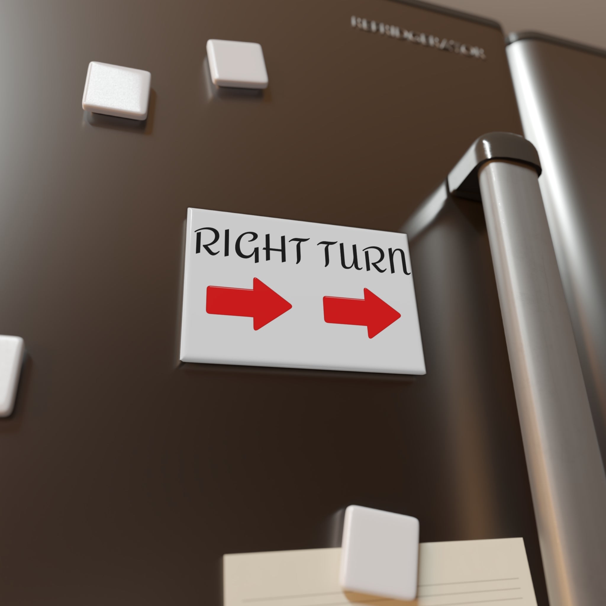 RIGHT TURN Button Magnet, Rectangle (1 & 10 pcs)