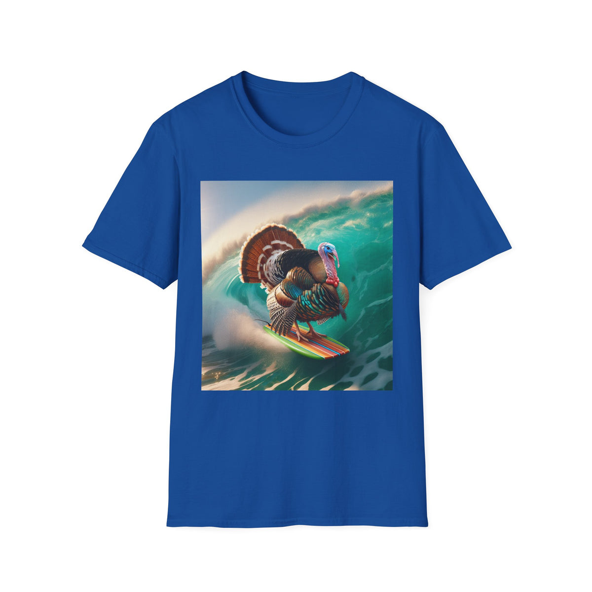 Majestic Surfing Turkey T-Shirt – Thanksgiving Wildlife Graphic Tee