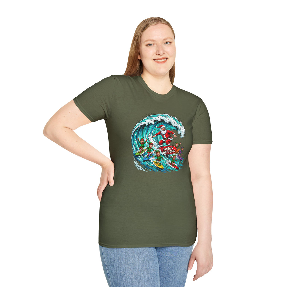 Santa’s Surf Christmas T-Shirt – Tropical Holiday Gift