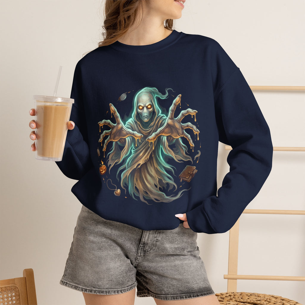 Hooded Wraith Halloween Crewneck Sweatshirt