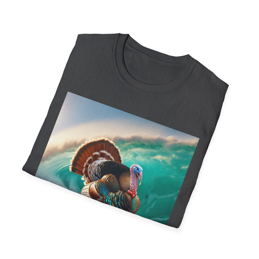 Majestic Surfing Turkey T-Shirt – Thanksgiving Wildlife Graphic Tee