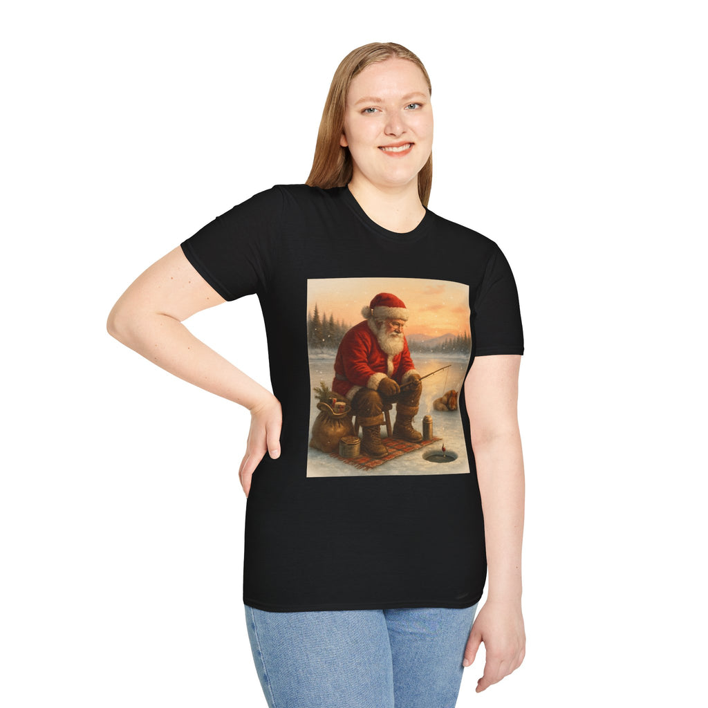 Santa Fishing Christmas T-Shirt
