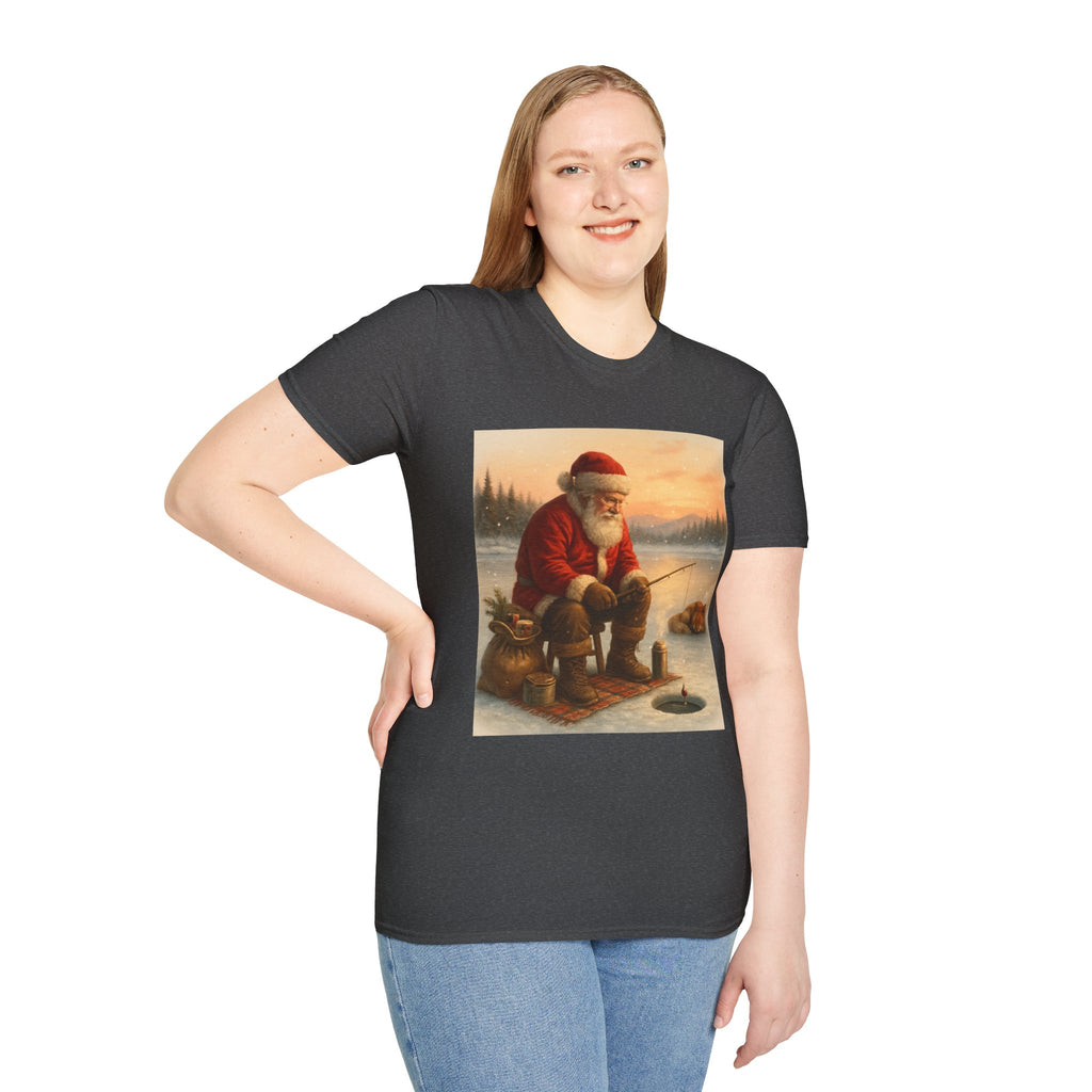 Santa Fishing Christmas T-Shirt