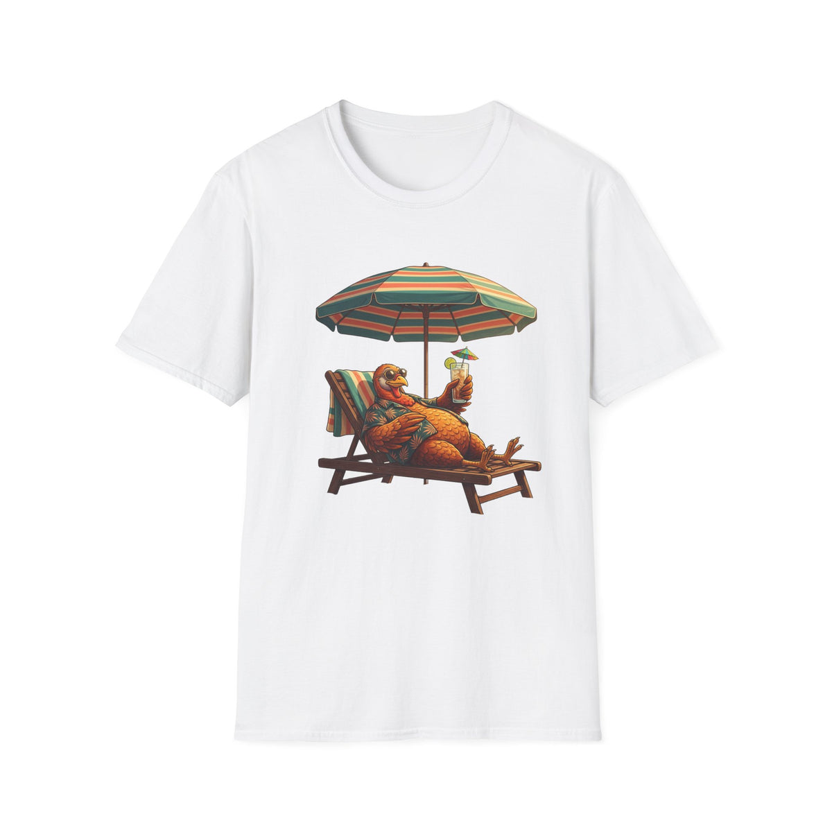Beach Dog T‑Shirt — Relaxing Dachshund Under Umbrella Graphic Tee