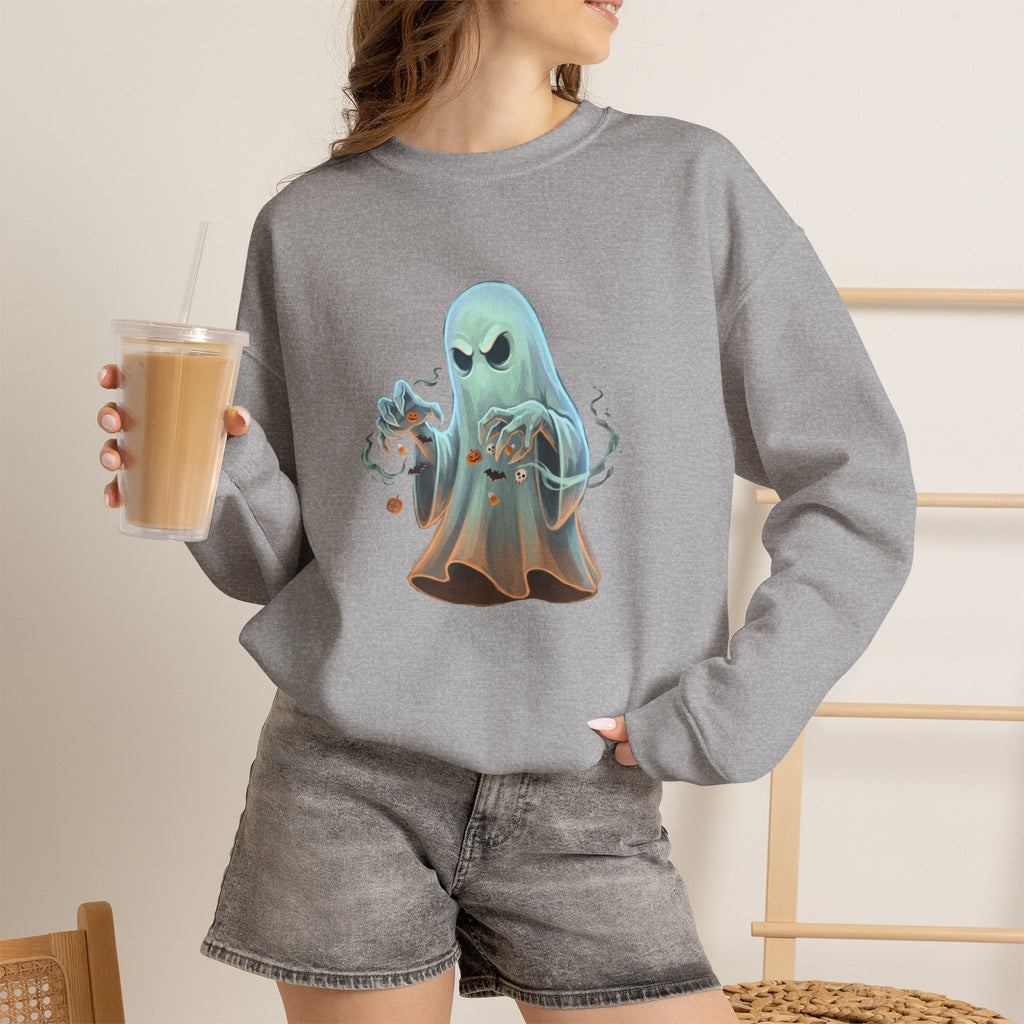 Grumpy Ghost Halloween Crewneck Sweatshirt