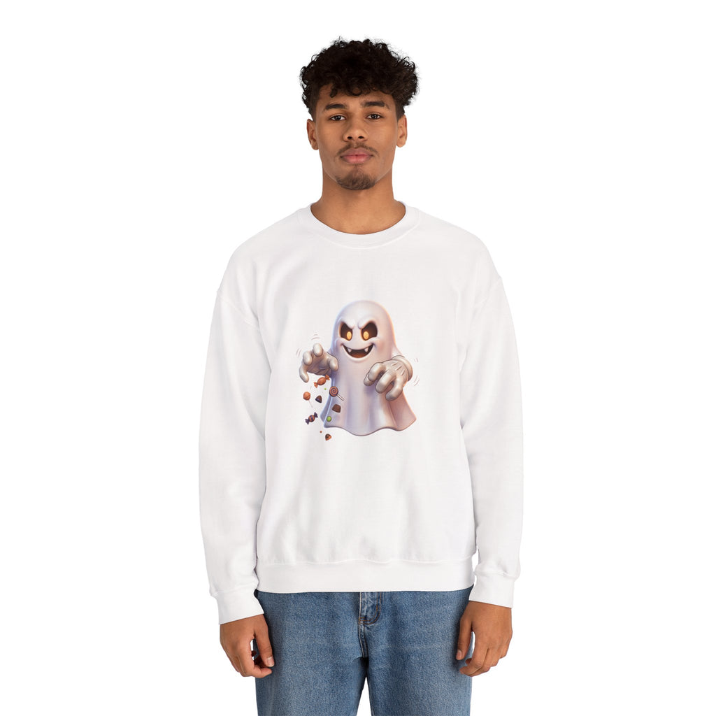 Candy Grabber Ghost Halloween Crewneck Sweatshirt