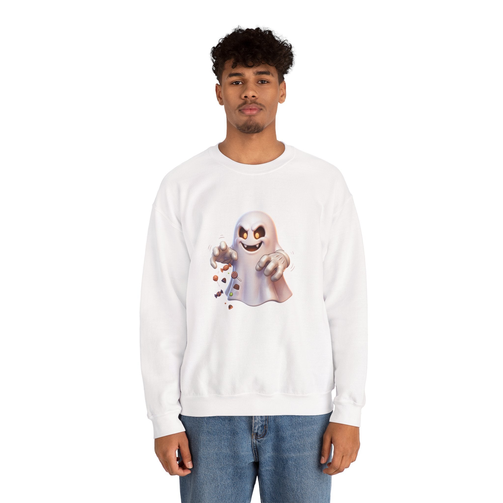 Candy Grabber Ghost Halloween Crewneck Sweatshirt