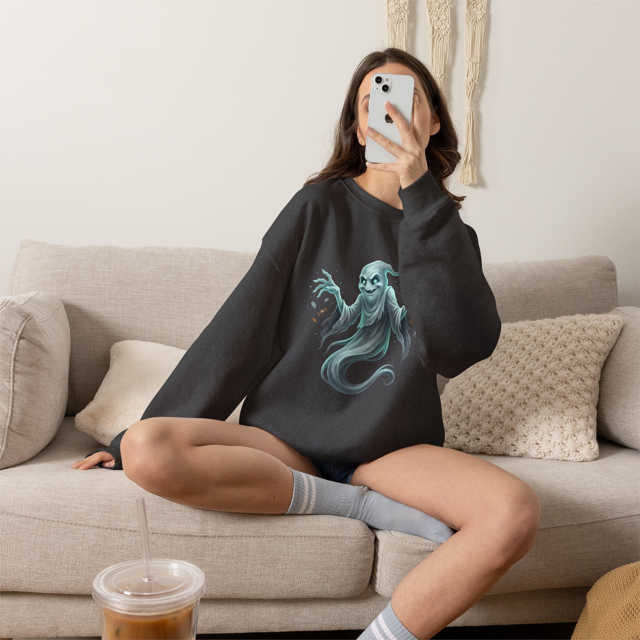 Mischief Ghost Halloween Crewneck Sweatshirt