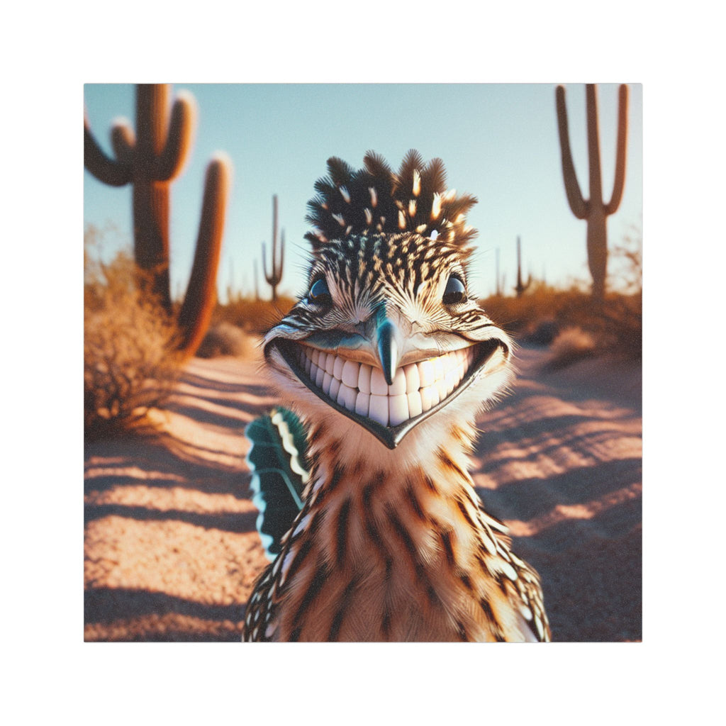 Desert Smiling Roadrunner Car Magnet — Funny Wildlife Car Decal