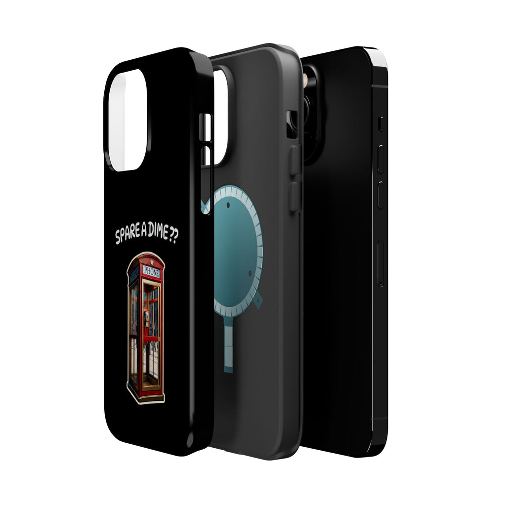Phone Case — 'Spare a Dime?' Retro Phone Booth Magnetic Impact‑Resistant Case