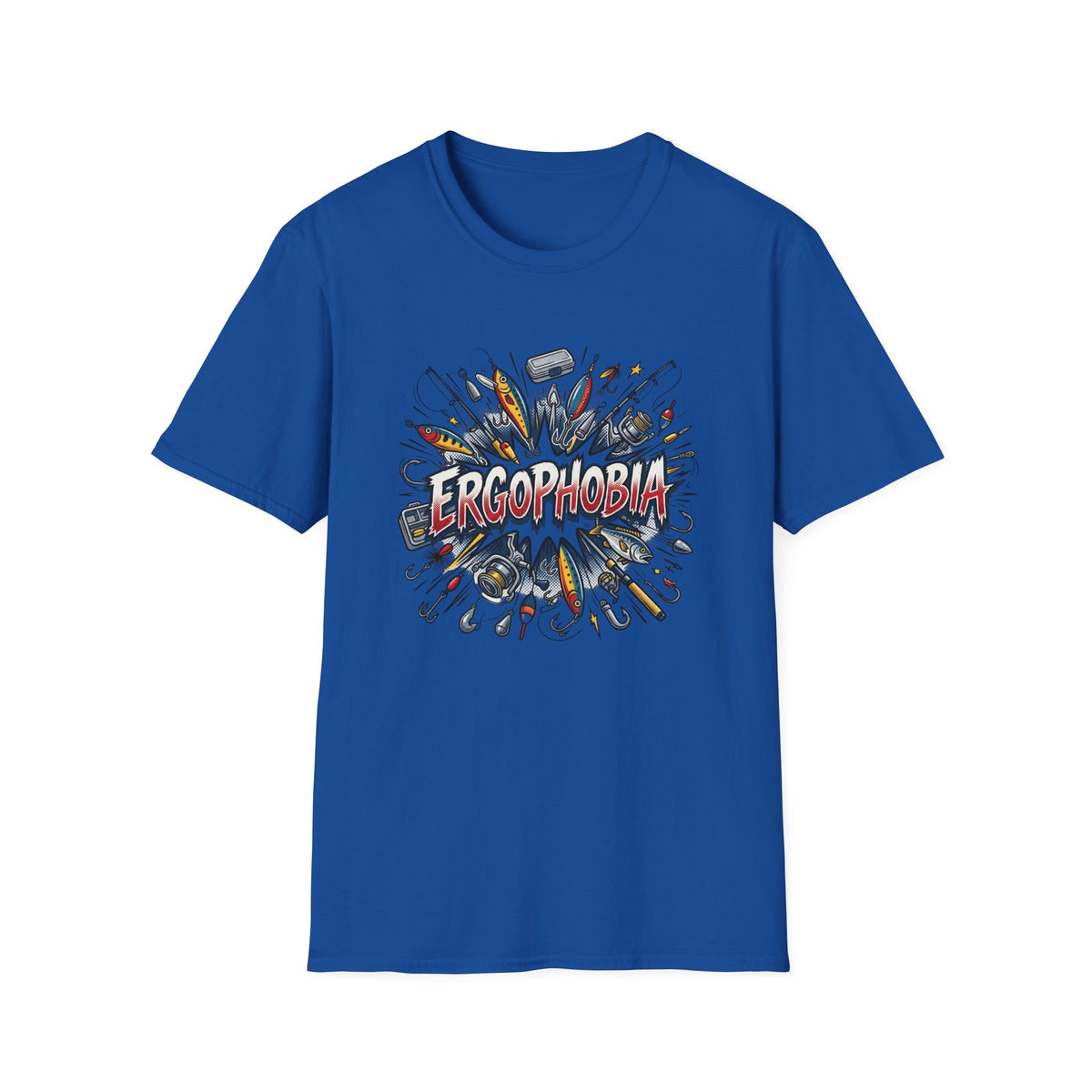 Ergophobia Comic Burst T-Shirt — Funny Anxiety Awareness Tee