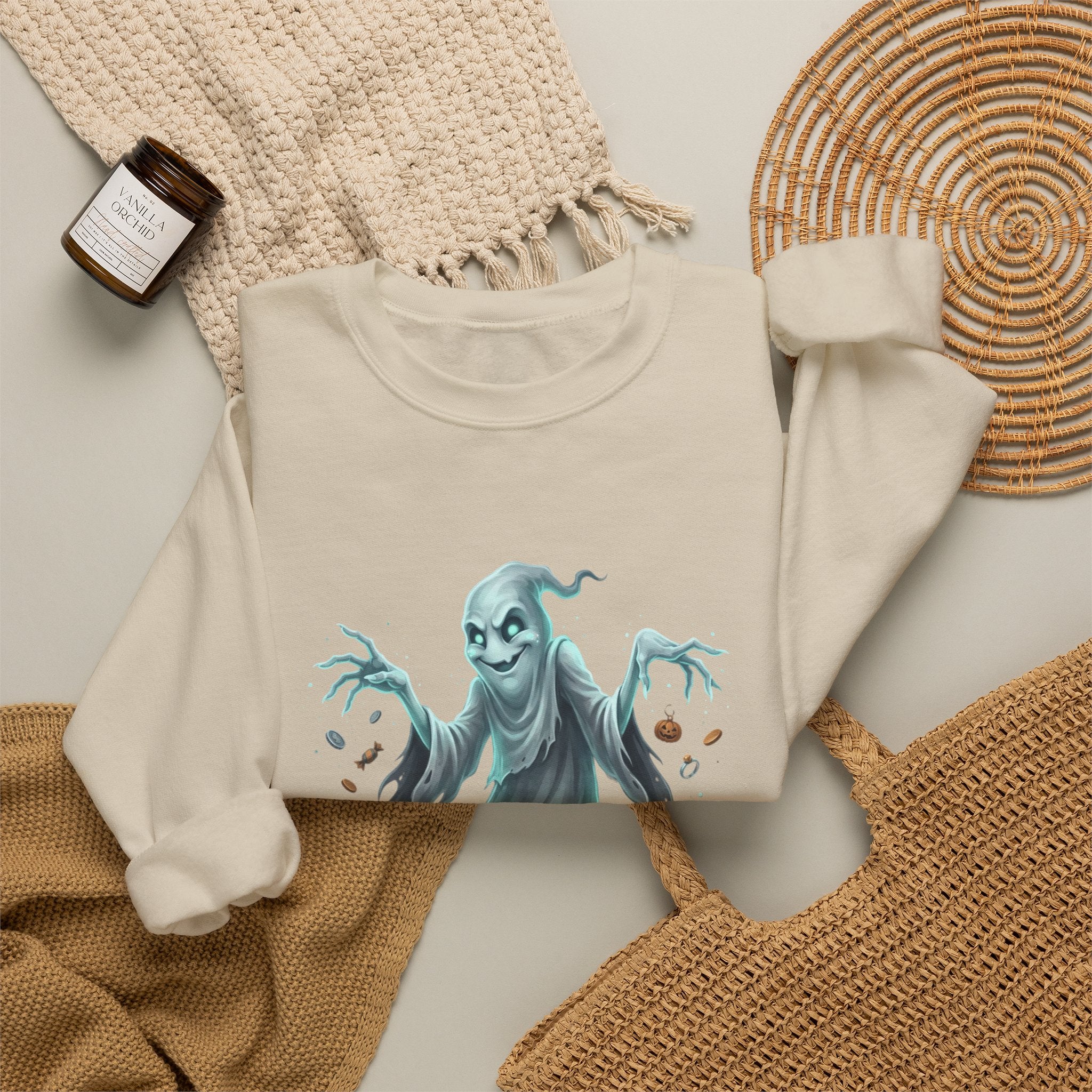 Mischief Ghost Halloween Crewneck Sweatshirt