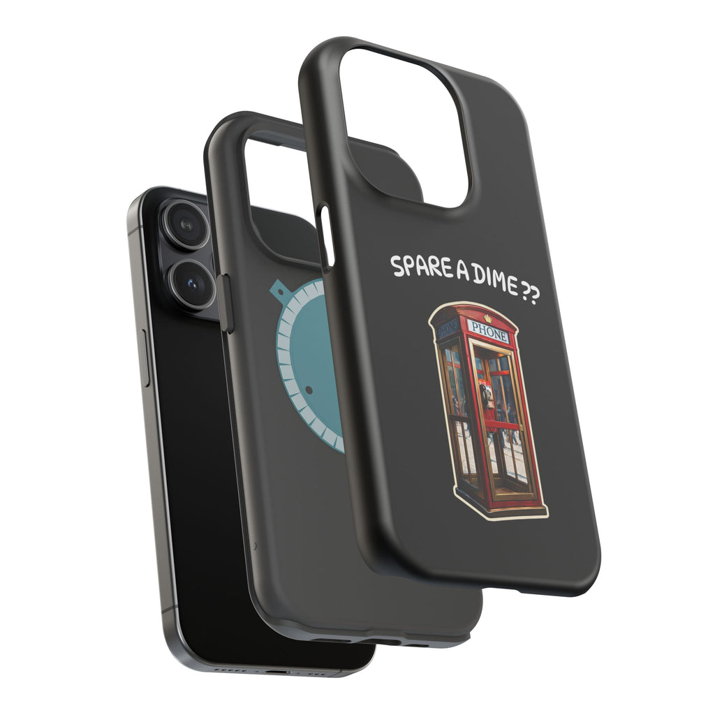 Phone Case — 'Spare a Dime?' Retro Phone Booth Magnetic Impact‑Resistant Case
