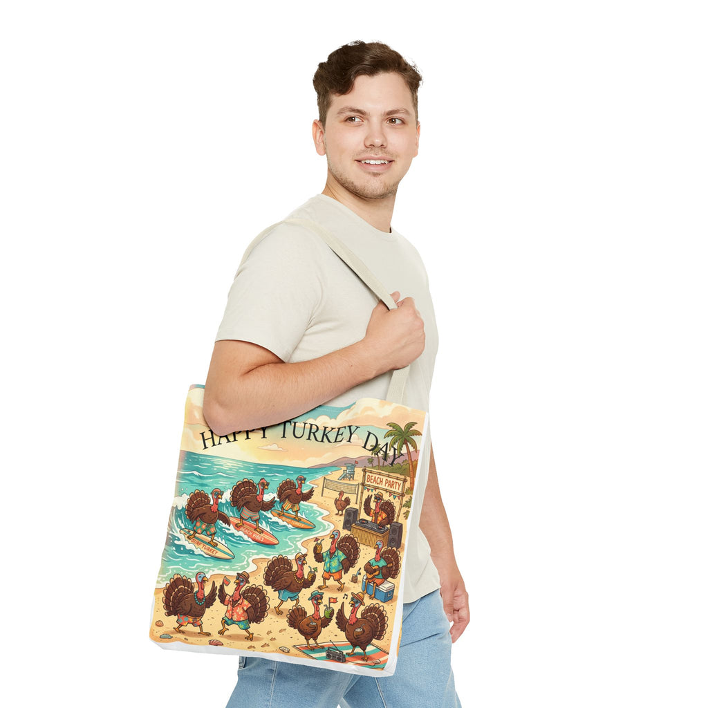 Turkeys Beach Tote Bag – Funny Thanksgiving Summer Beach Tote