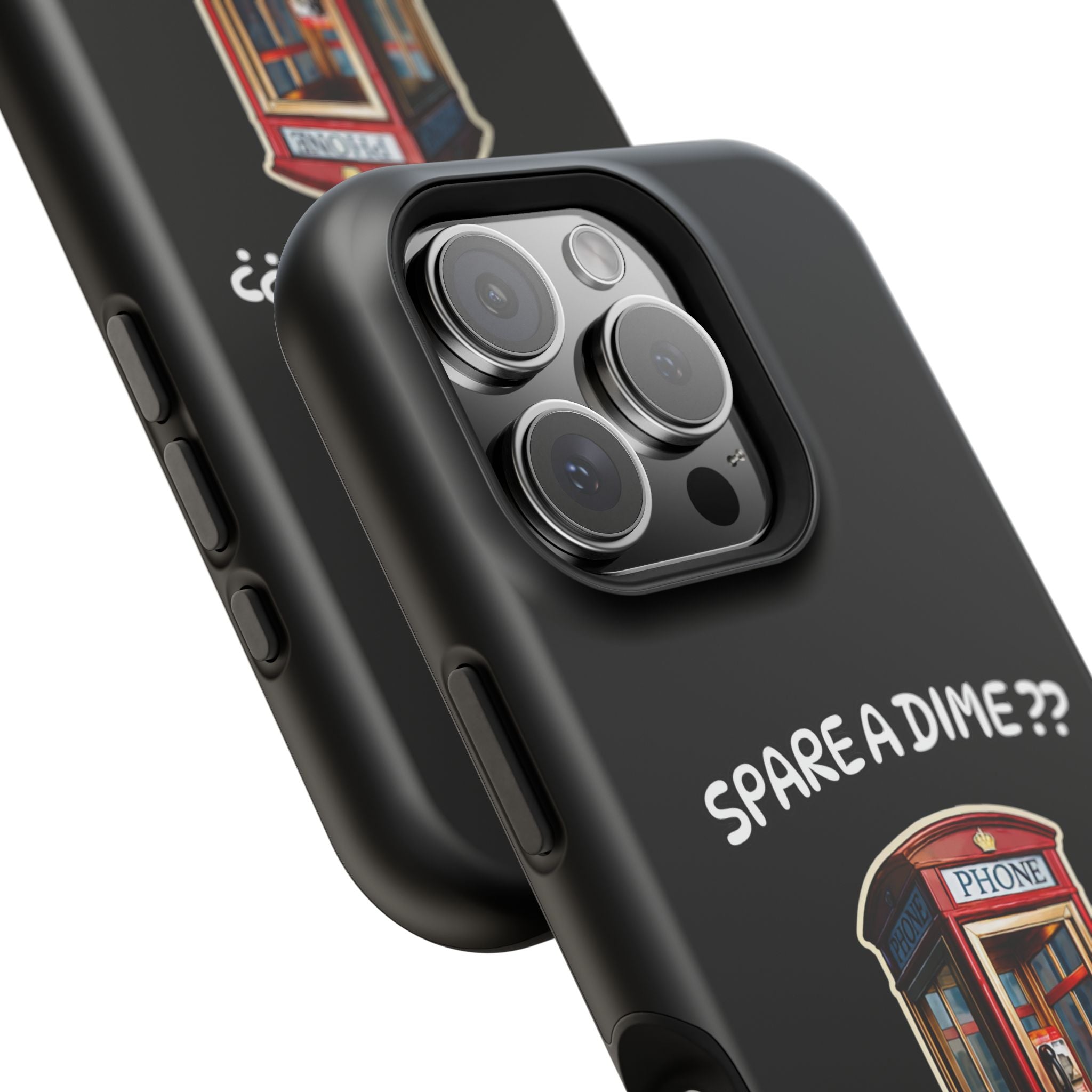 Phone Case — 'Spare a Dime?' Retro Phone Booth Magnetic Impact‑Resistant Case