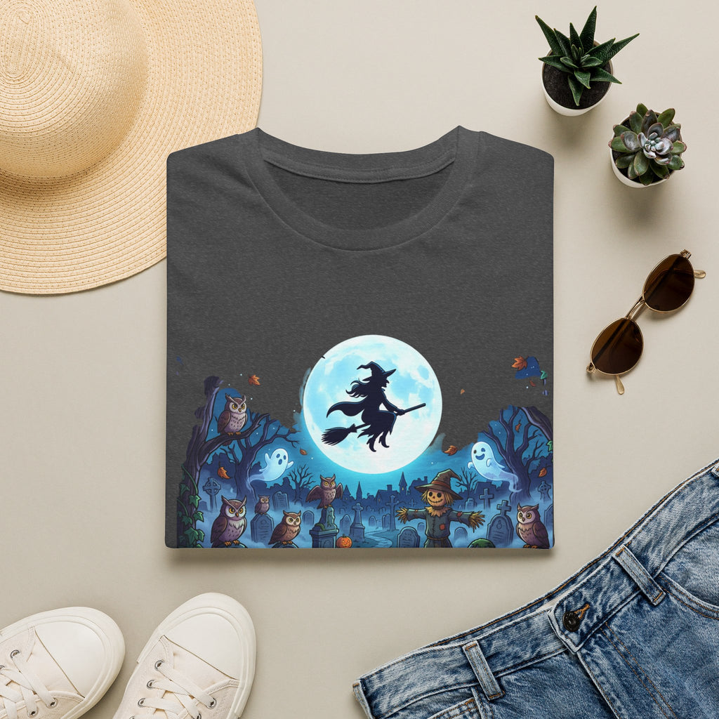 Halloween Witch Moon T-Shirt — Spooky Graveyard Night Tee
