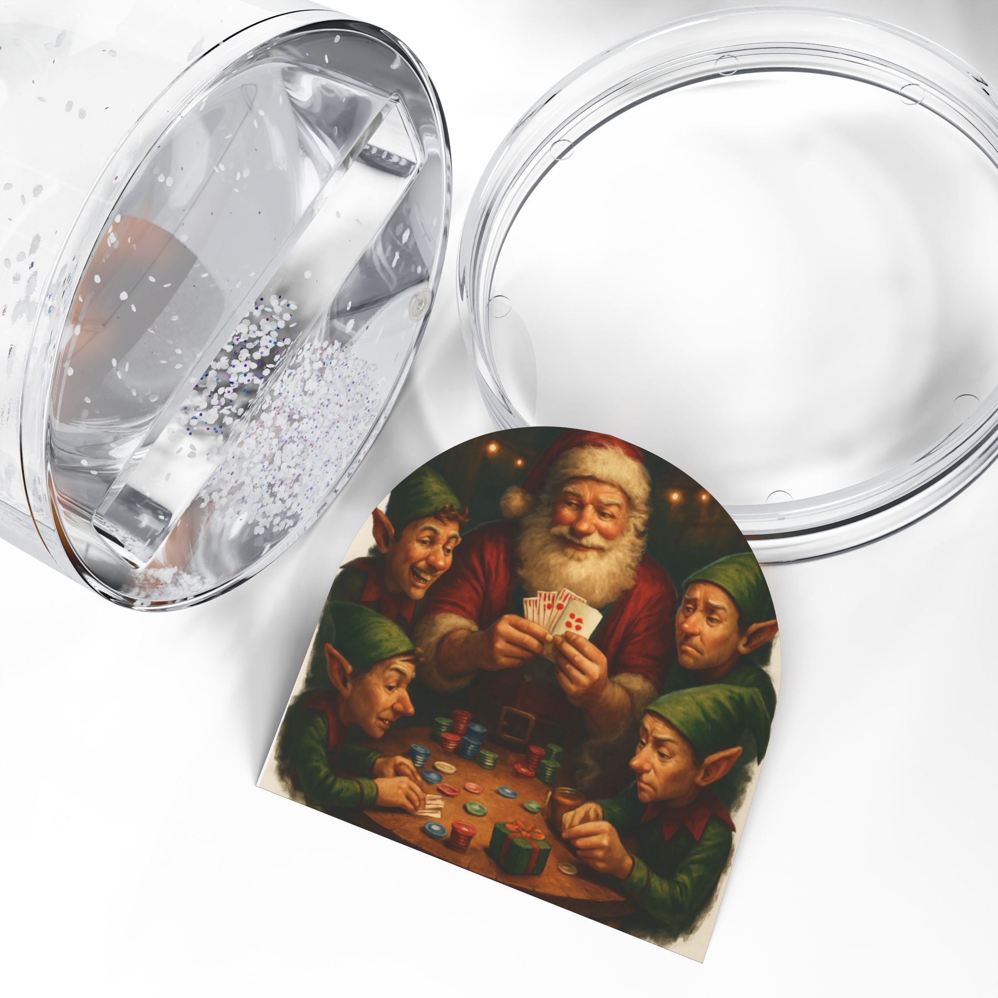 Snow Globe — Vintage Santa Playing Cards Holiday Snow Globe
