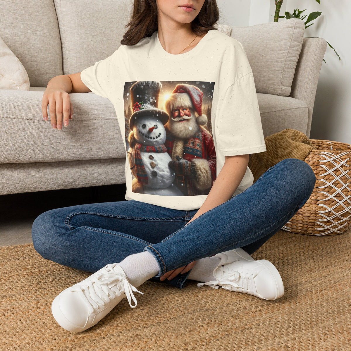 Christmas Santa & Snowman T-Shirt