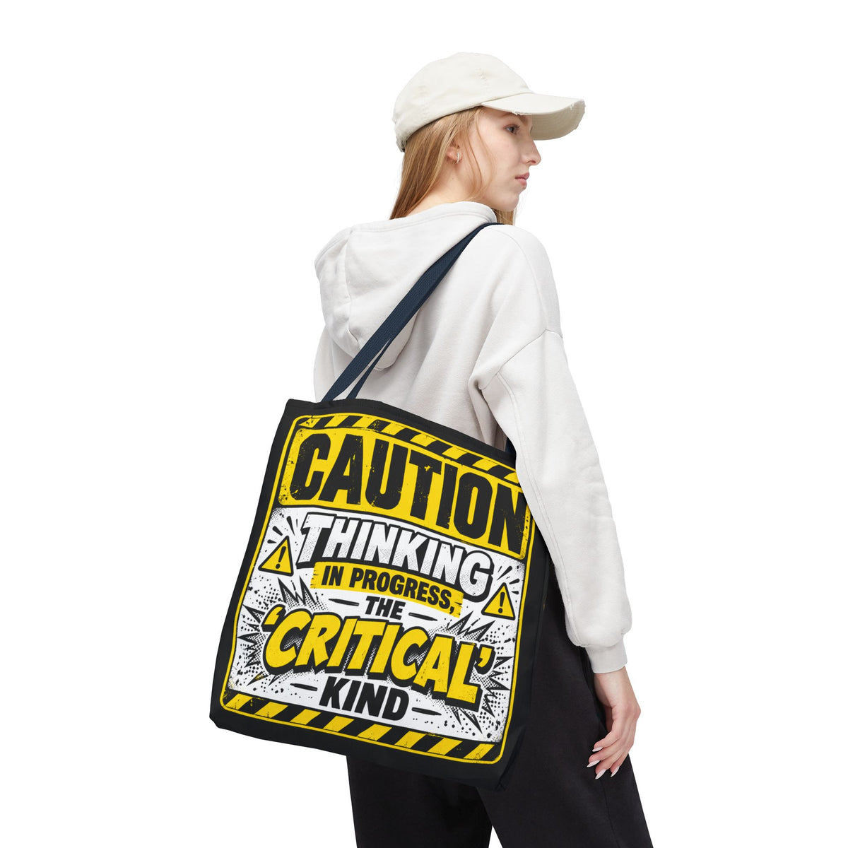 Caution Thinking in Progress Critical Kind Tote Bag