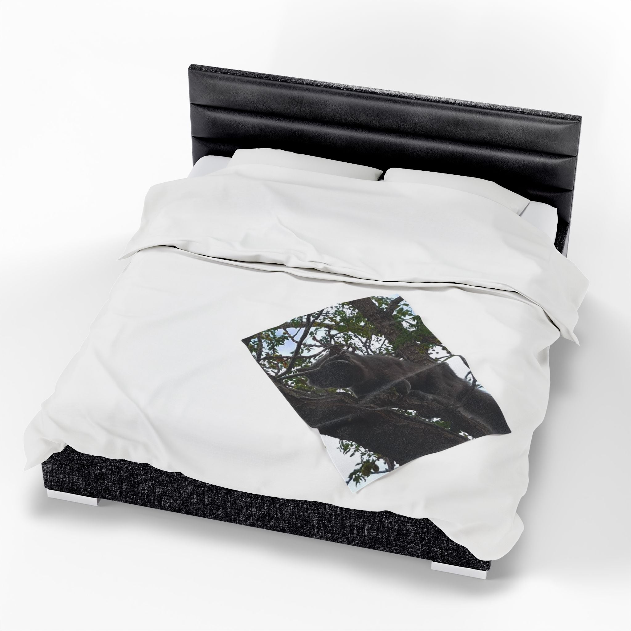 Velveteen Plush Blanket - Cat in Tree