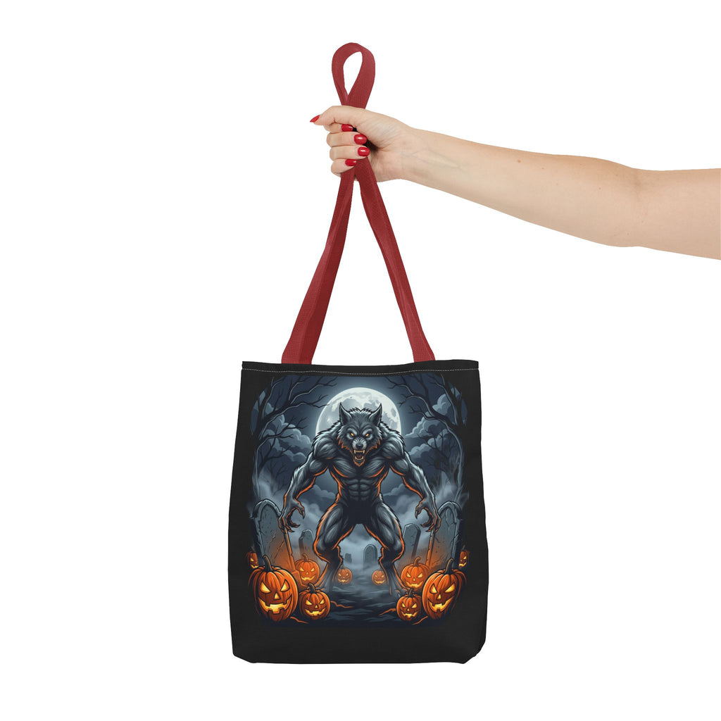 Werewolf Halloween Tote Bag — Full Moon Pumpkin Horror AOP Tote