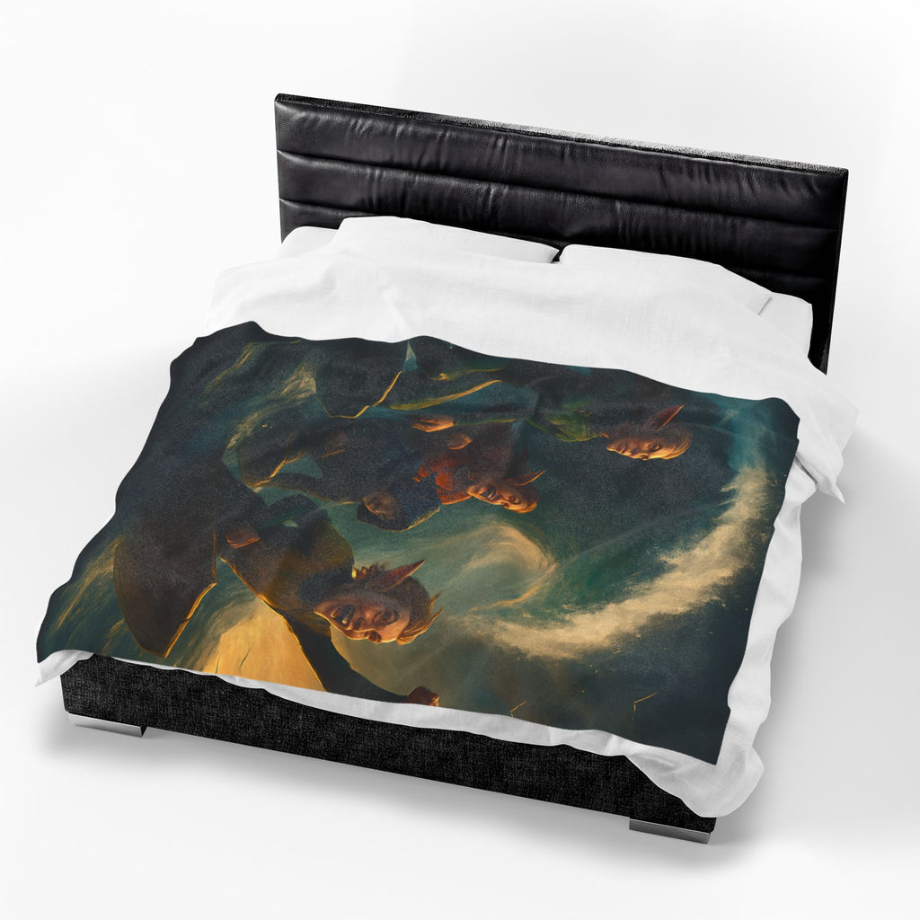 Santa’s Surfing Elves Velveteen Plush Blanket