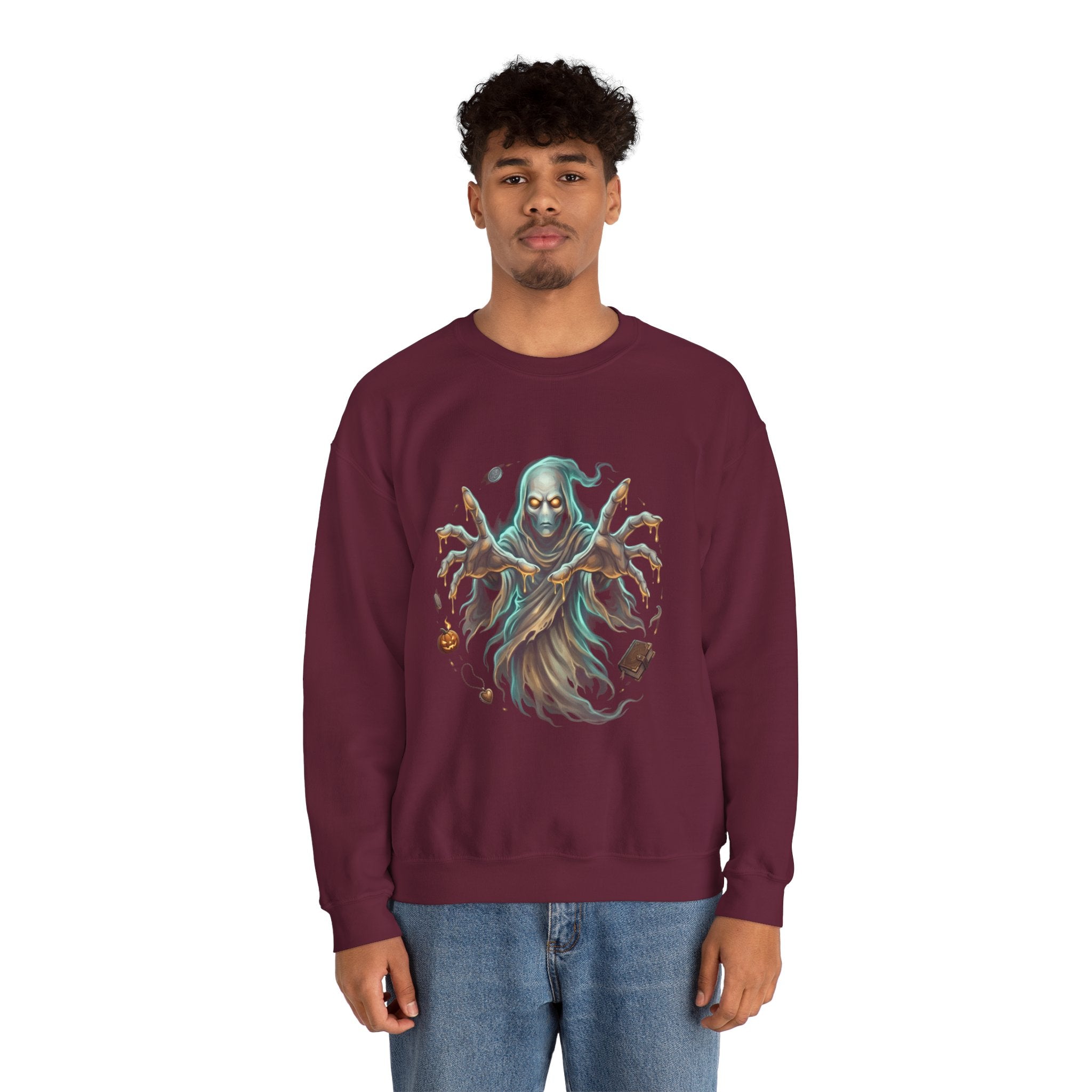 Hooded Wraith Halloween Crewneck Sweatshirt