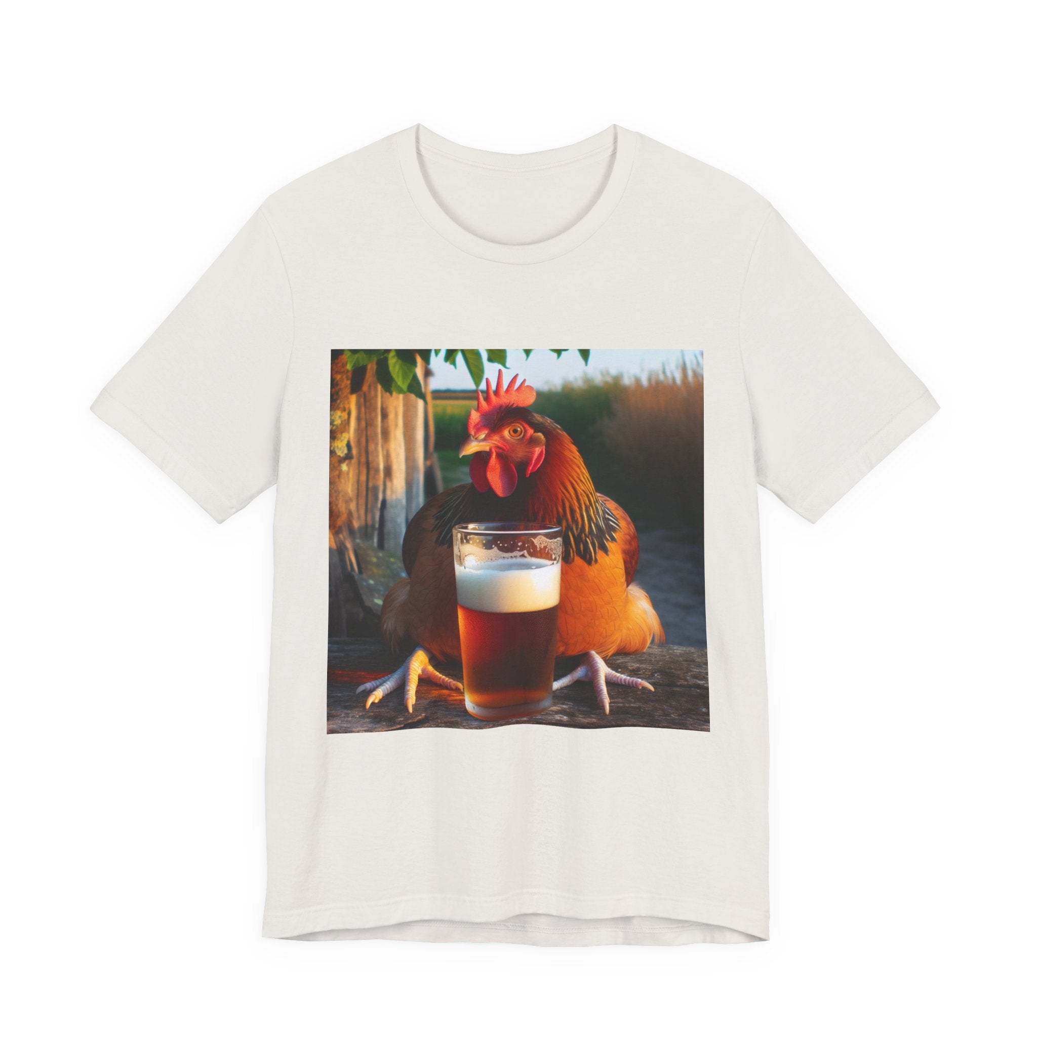 Funny Rooster with Beer Graphic Unisex T-Shirt