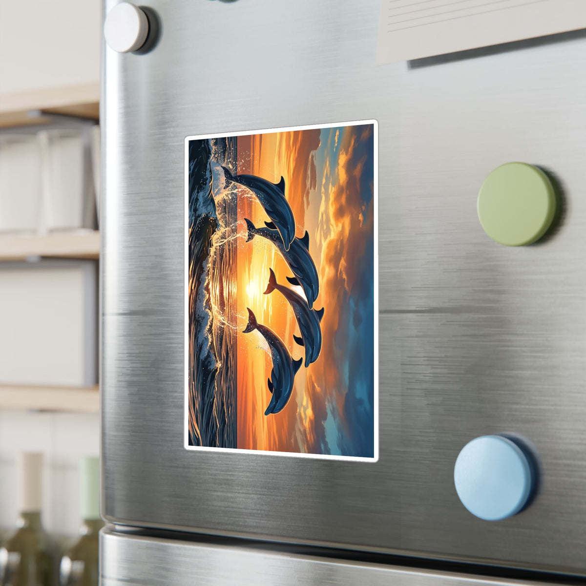 Dolphin Sunset Kiss-Cut Vinyl Decal