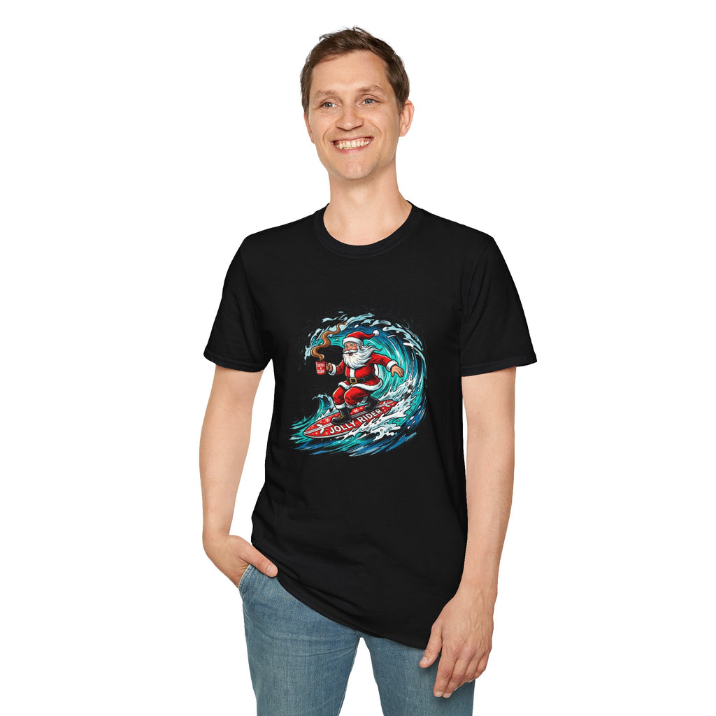 Santa Surfing T-Shirt — Surfing Santa Christmas Tee