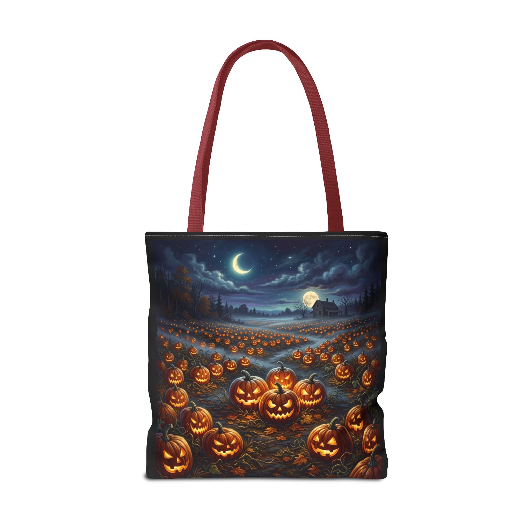 Halloween Pumpkin Patch Tote Bag — Spooky Night Jack-O'-Lantern Canvas Tote