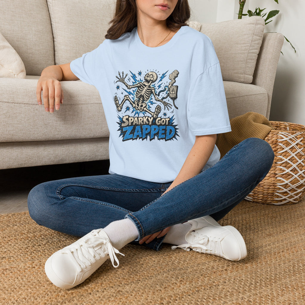 Sparky Got Zapped Skeleton Lightning T-Shirt