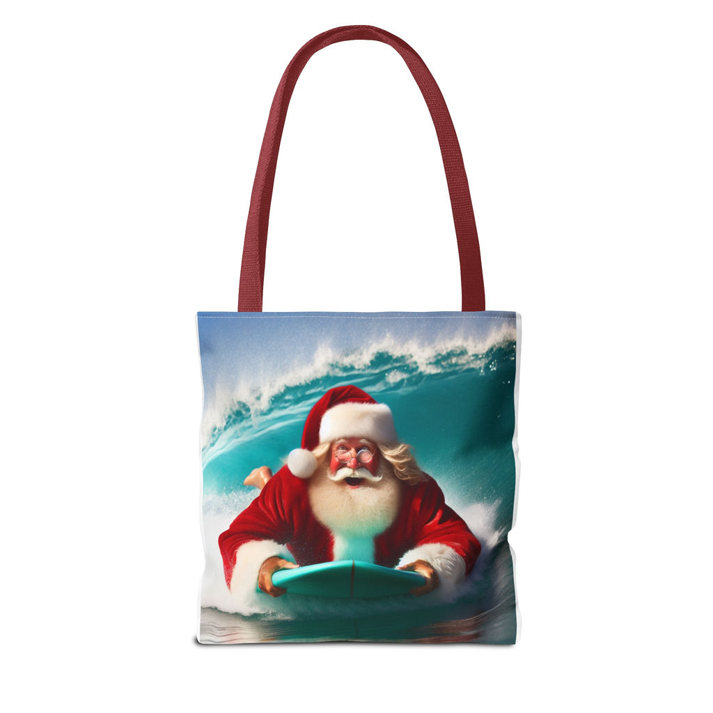 Christmas Surfing Santa Tote Bag – Festive Beach Holiday Shopper