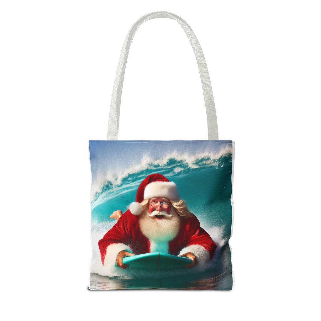 Christmas Surfing Santa Tote Bag – Festive Beach Holiday Shopper