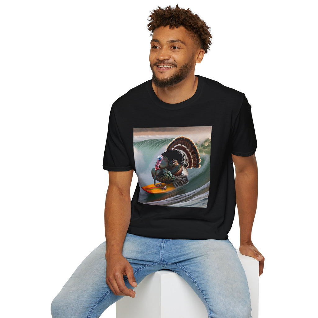 Surfing Turkey T-Shirt — Funny Thanksgiving Surfboard Graphic Tee