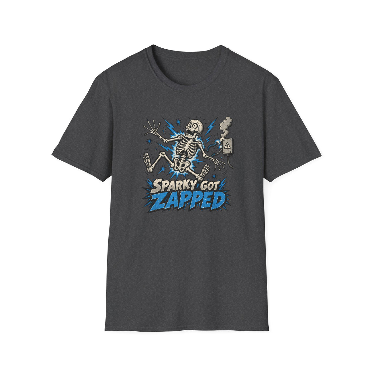 Sparky Got Zapped Skeleton Lightning T-Shirt
