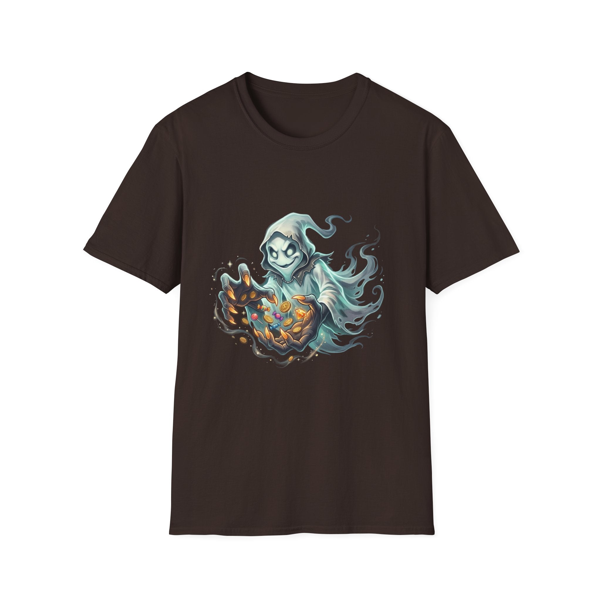 Hooded Ghost Halloween Unisex Softstyle T-Shirt