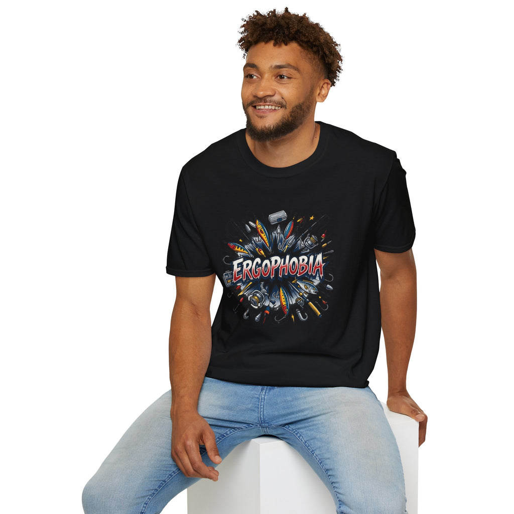 Ergophobia Comic Burst T-Shirt — Funny Anxiety Awareness Tee