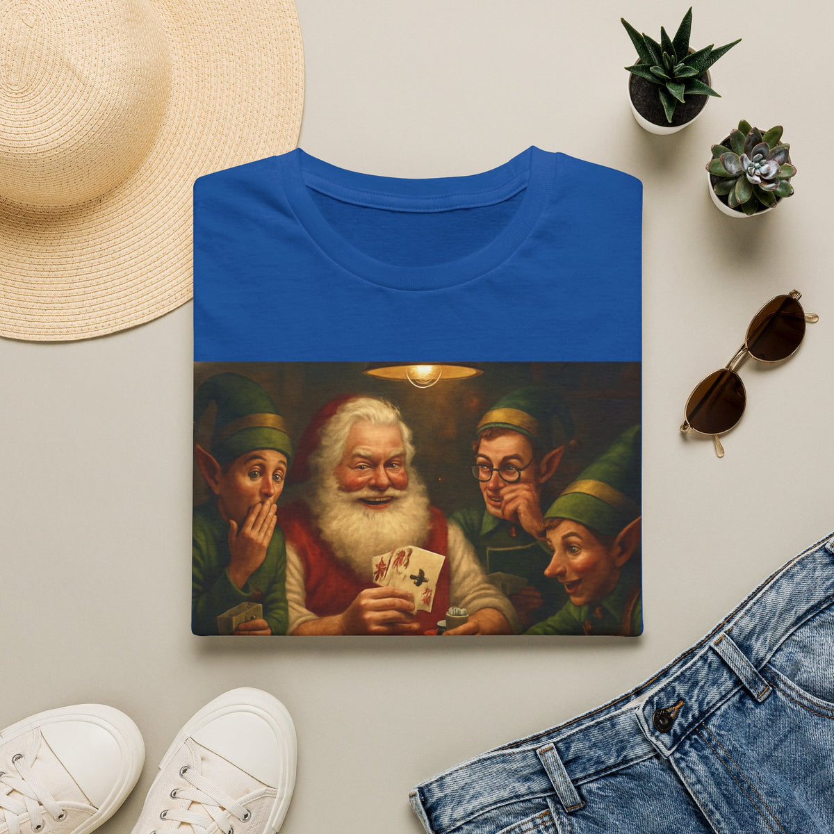 Santa Poker Night Christmas T-Shirt