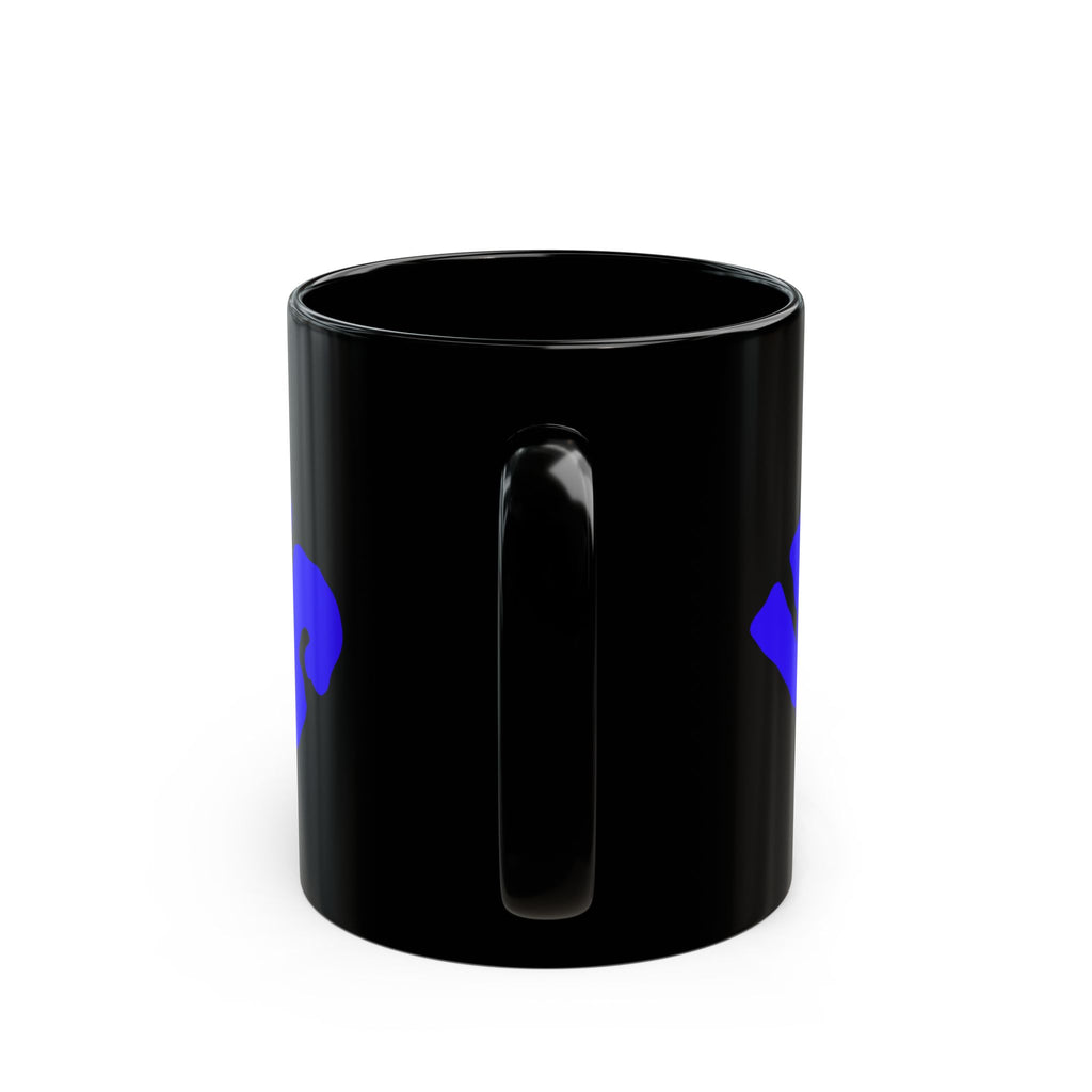 Bold Blue 'Vacuous' Black Coffee Mug — 11oz & 15oz