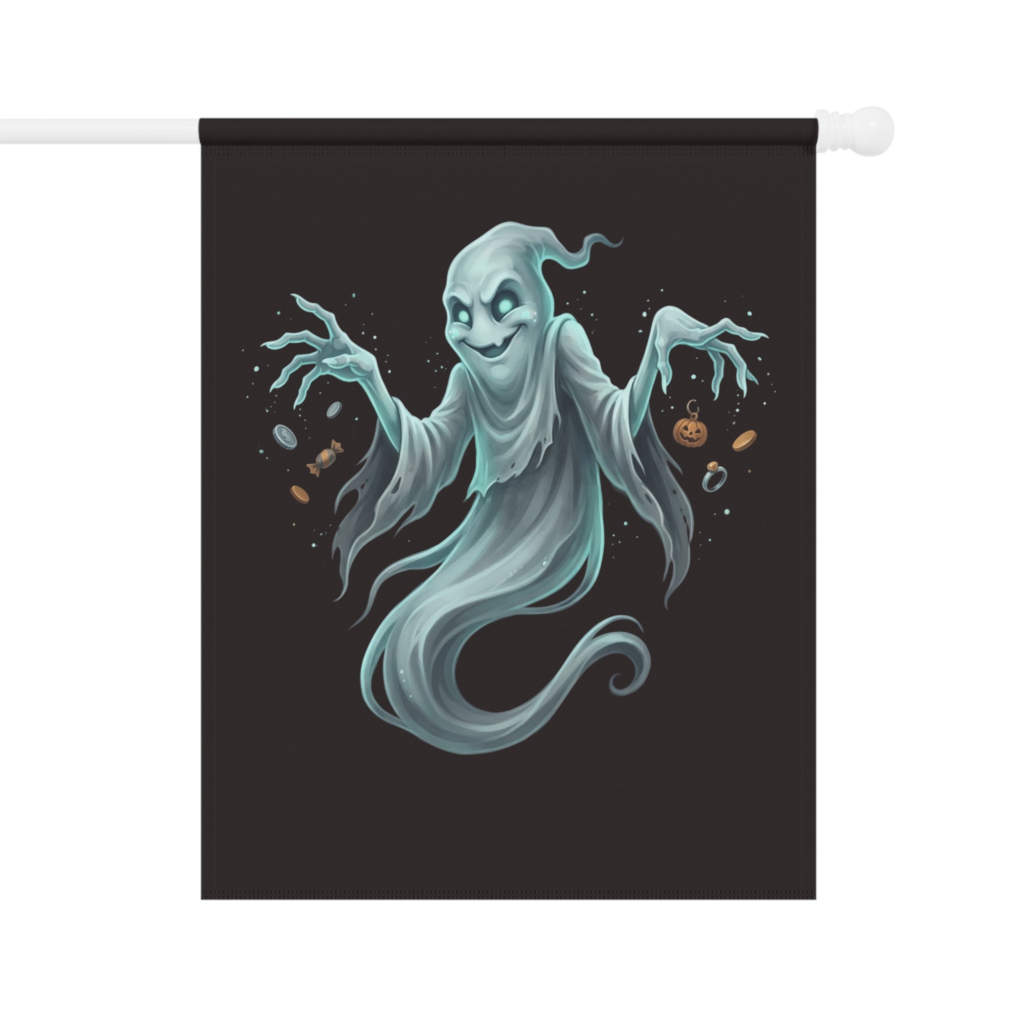 Hooded Ghost Treasure Halloween Garden & House Banner